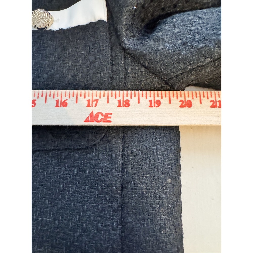 NWT Central Park West Coco Tweed Jacket L Black Cropped Gold Buttons Blazer $285 - Picture 9 of 9